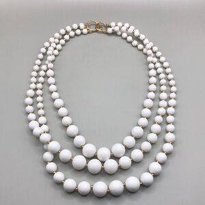 Vintage triple strand beaded statement style necklace.